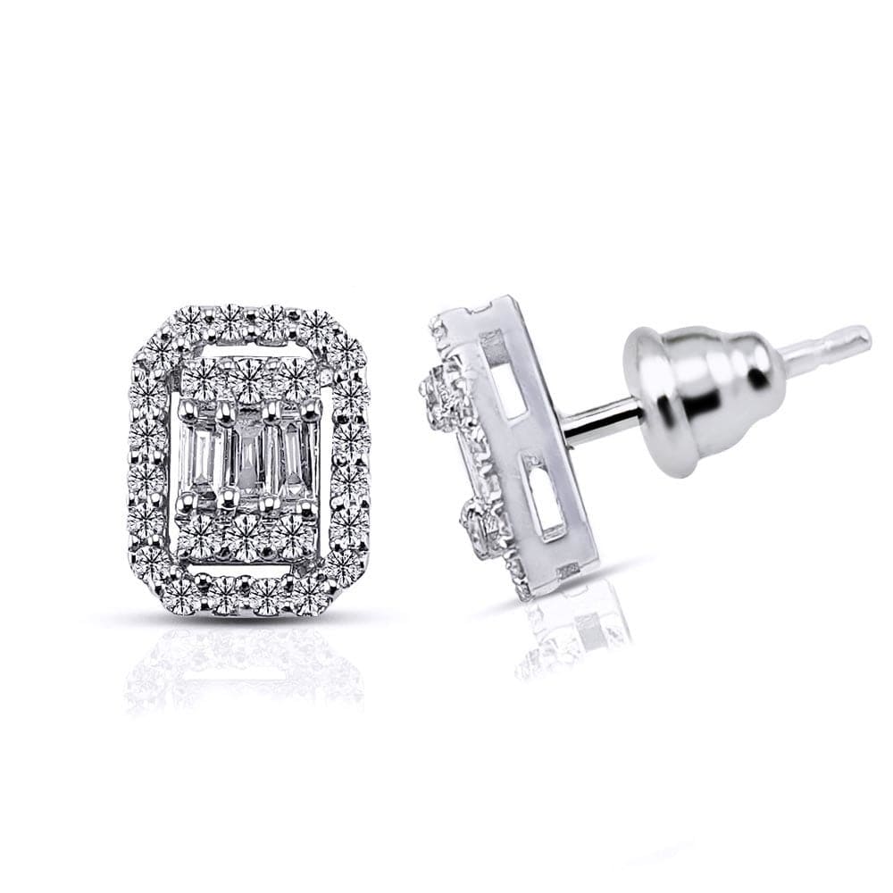 Диамантени обеци бяло злато 0.28 карата